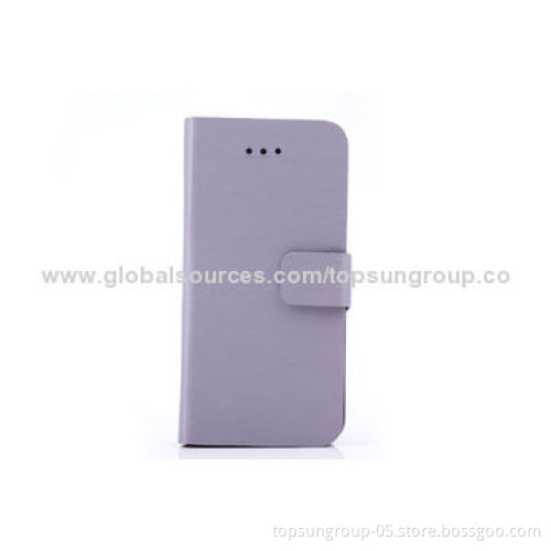 PU Leather Flip Case for iPhone 6, Good Quality Wire Drawing, with Card Slots and Stand Function